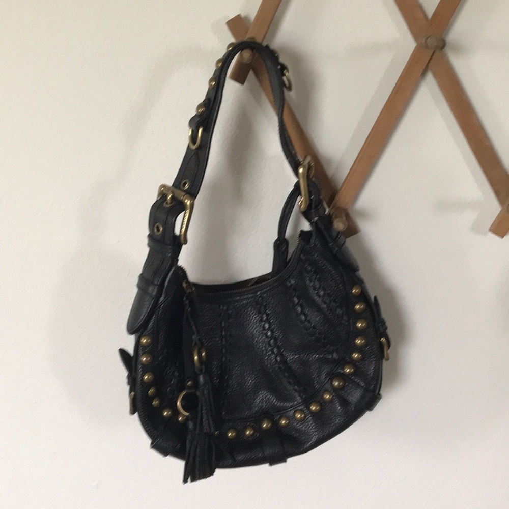 Isabella Fiore Black Leather Studded Purse
